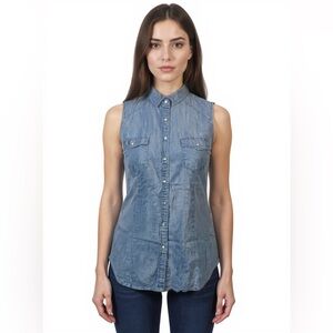 (B-38) Short sleeves womens top size S‎ blue color Forever 21